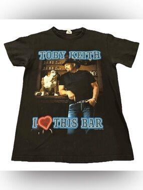 Vintage 2003 Toby Keith Shirt Shock'n Y'all Tour I Love This Bar T-Shirt Small